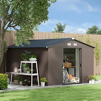 Outsunny 11ft x 9ft Outdoor Metal Storage Shed with 2 Doors