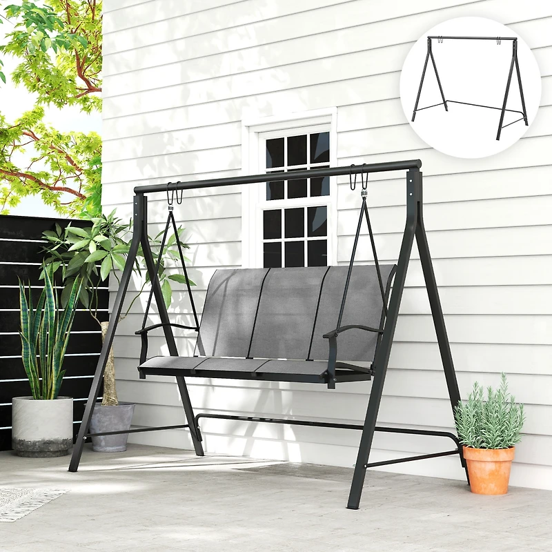 Outsunny Swing Stand, Meta Swing Frame, 528 Lbs Weight Capacity, Black