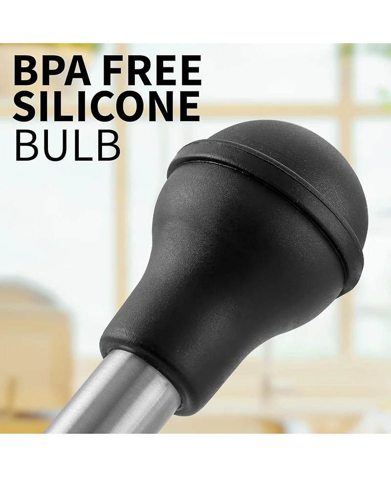 Zulay Kitchen Stainless Steel Turkey Baster Syringe with Silicone Suction Bulb