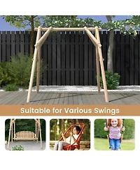 Sugift Heavy Duty Wooden Swing Frame with Reinforced Bars