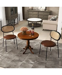 Inolait 32 Inch Wooden Round Pub Pedestal Side Table