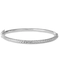Giani Bernini 2-Pc. Set Textured Medium Hoop Earrings & Matching Bangle Bracelet in Sterling Silver, Created for Macy's