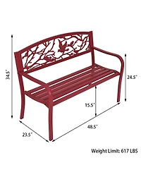 Sugift Patio Garden Bench Park Yard Outdoor Furniture