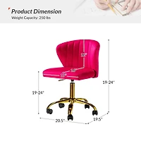 Modern Velvet Cute Armless Office Chair for Living Room Vanity Study