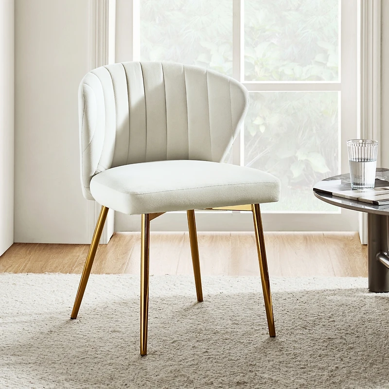 Aruna Velvet Side Chair with Metal Legs