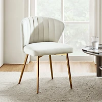 Aruna Velvet Side Chair with Metal Legs