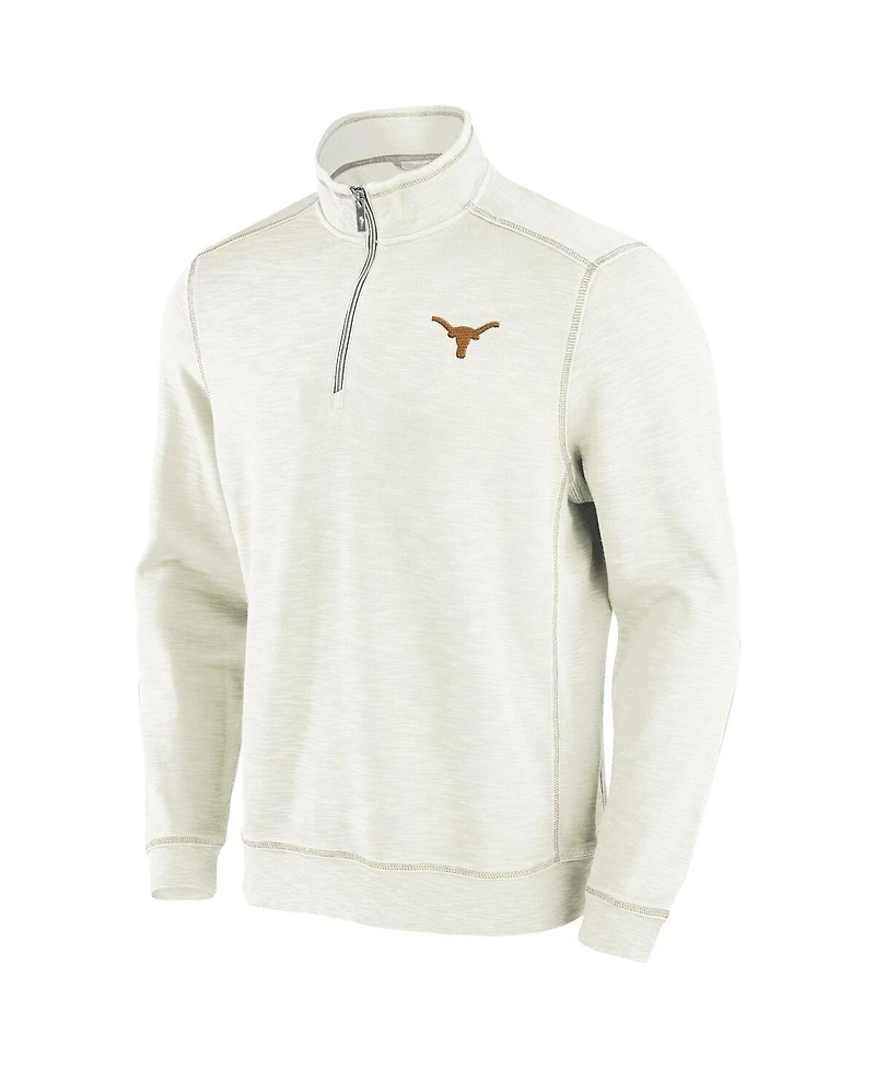Tommy Bahama Men's Cream Texas Longhorns Tobago Bay Half-Zip Tri-Blend Top