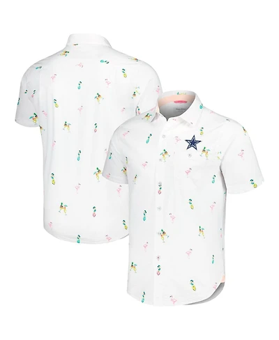 Tommy Bahama Men's White Dallas Cowboys Nova Wave Flocktail Button-Up Shirt