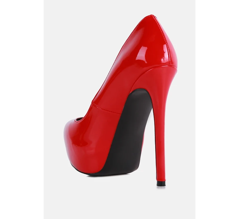 Pismis Patent Faux Leather Stiletto Pumps Women