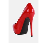 Pismis Patent Faux Leather Stiletto Pumps Women