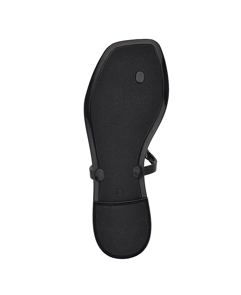 Calvin Klein Women's Edhen Logo T-Strap Flat Jelly Sandals