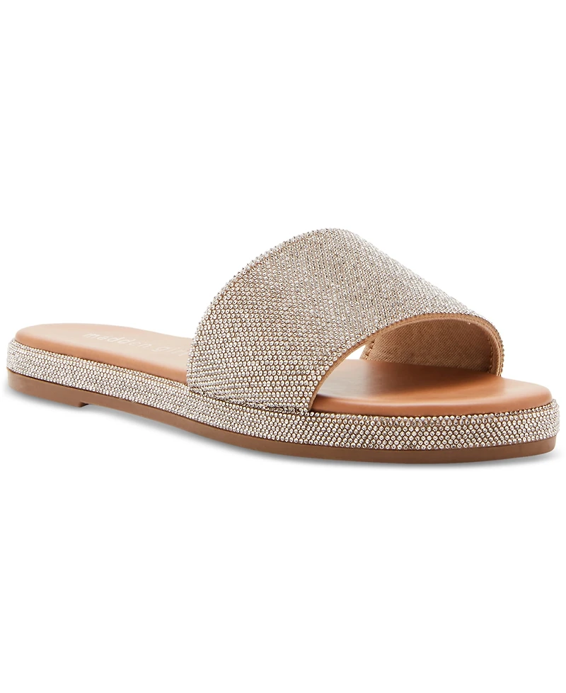 Madden Girl Lizaa Rhinestone Platform Slide Sandals