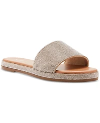 Madden Girl Lizaa Rhinestone Platform Slide Sandals
