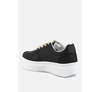 London Rag Monigue Faux Leather Cross Stitch Detail Sneakers