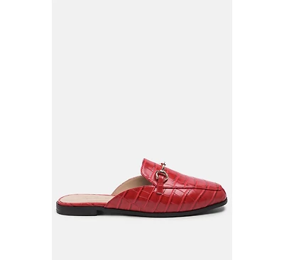 begonia buckled faux leather mules