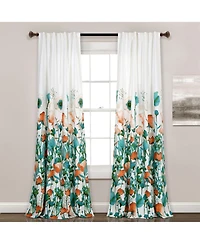 Lush Decor Zuri Flora Light Filtering Window Curtain Panels