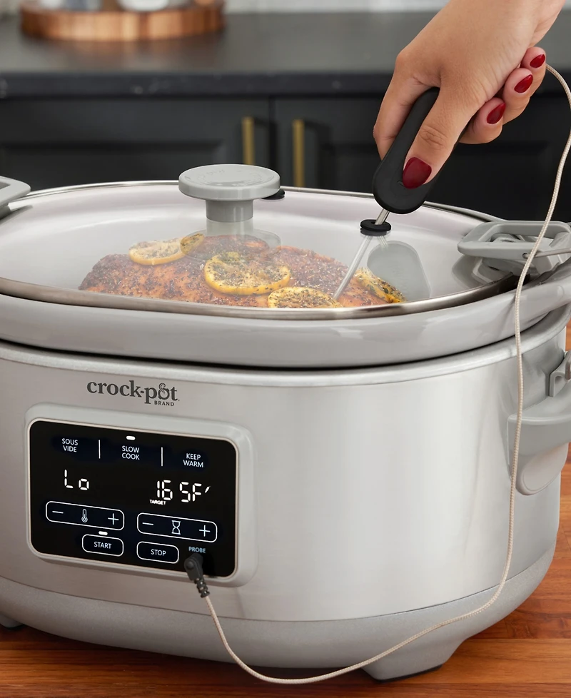 Crock-Pot 7 Qt. Cook Carry Programmable Slow Cooker with Sous Vide, Stainless Steel