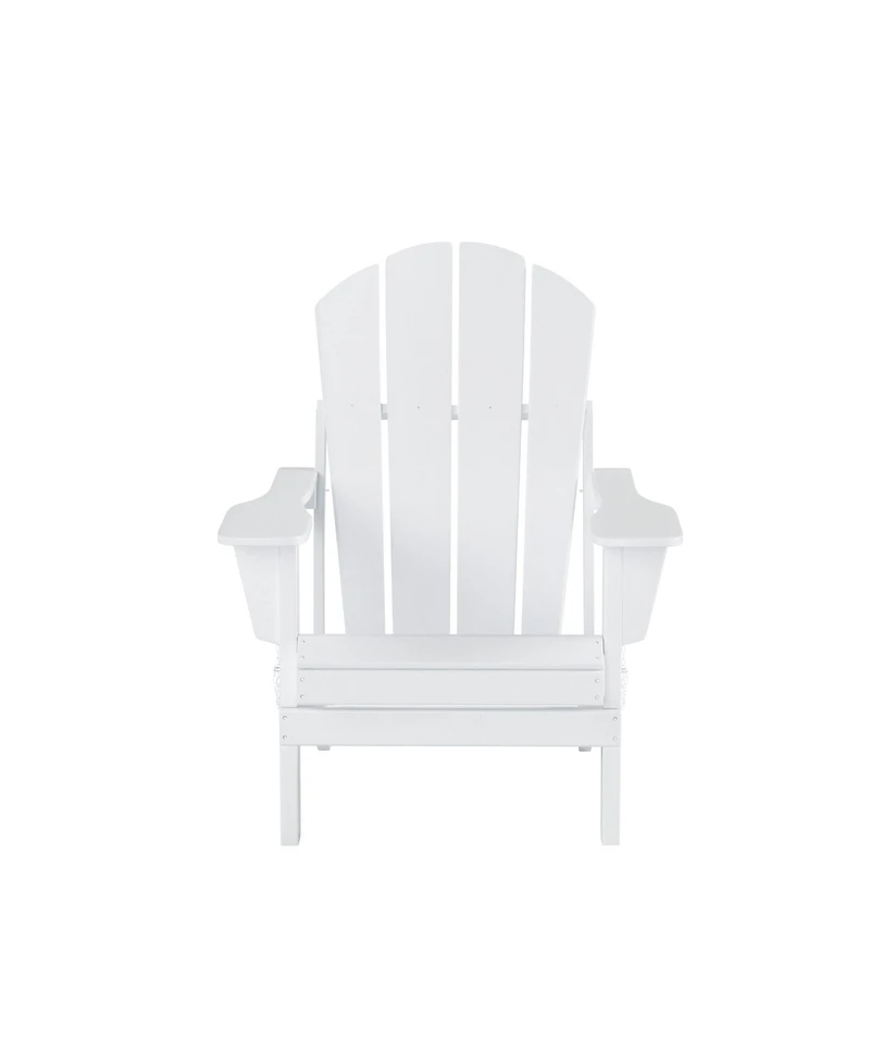 All-Weather Contoured Outdoor Poly Folding Adirondack Chair (Set of