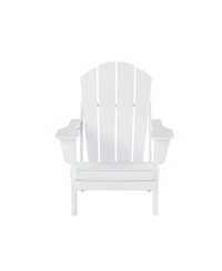 All-Weather Contoured Outdoor Poly Folding Adirondack Chair (Set of