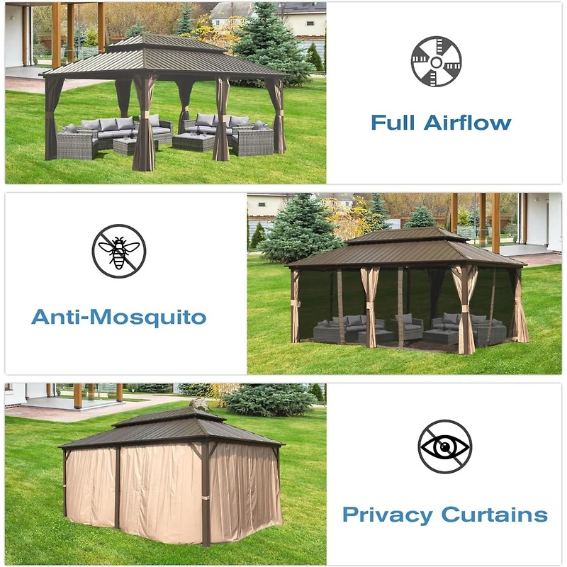 Streamdale Furniture Streamdale Furniture 12' x 20' Hardtop Aluminum Gazebo