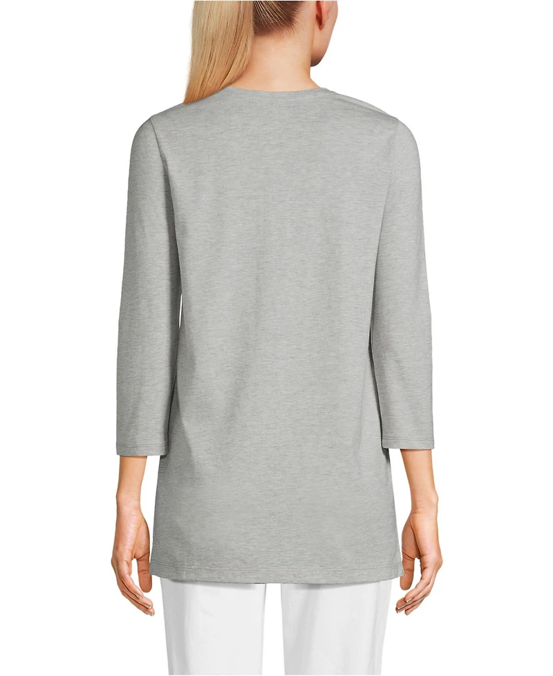 Lands' End Women's Tall 3/4 Sleeve Cotton Supima Tunic