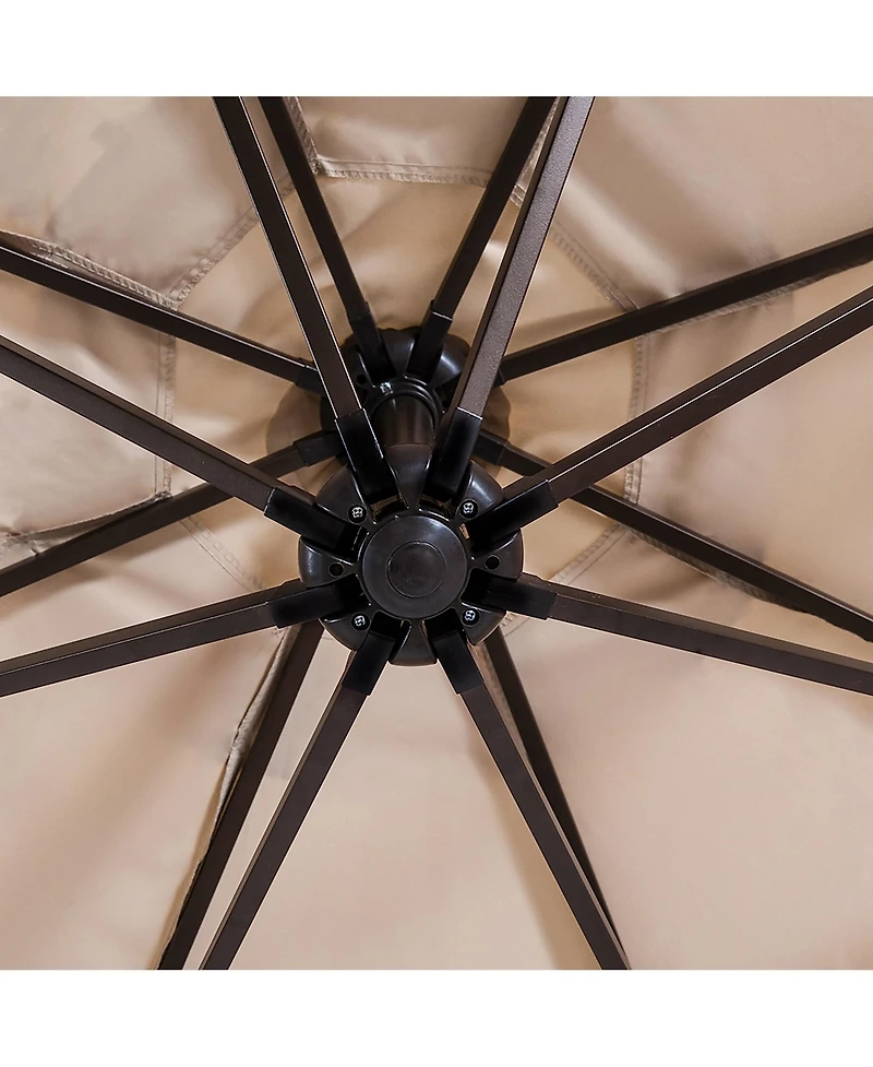 Westintrends 10 ft Outdoor Patio Cantilever Umbrella with Weight Base