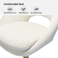 Hulala Home Modern Velvet Office Chair with Adjustable Swivel for Study Vanity