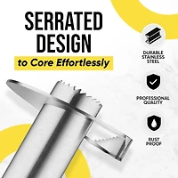 Heavy Duty Pineapple Corer & Slicer + Eye Removal Tool with Reinforced Blade