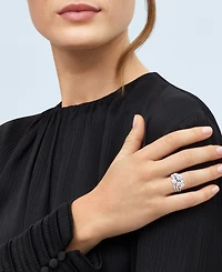 Arabella Cubic Zirconia Cluster Statement Ring in Sterling Silver