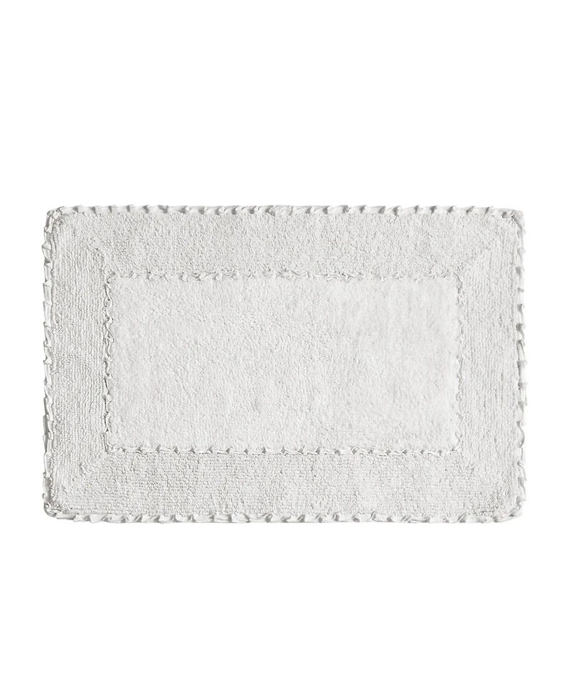 Laura Ashley Ruffled Cotton Bath Rug, 20" x 34"