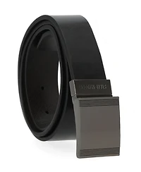 Steve Madden 35mm Cut Edge Plaque Buckle Belt
