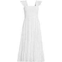 Lands' End Women's Cotton Dobby Smocked Dress with Ruffle Straps