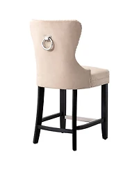 WestinTrends Tufted Velvet Counter Stool