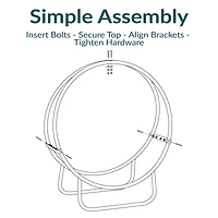 Sunnydaze Decor in Powder-Coated Steel Firewood Log Hoop Rack with Black Cover