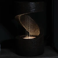 Indoor Contemporary Decorative Polyresin Winding Showers Tabletop Water Fountain with Led Lights - 13"