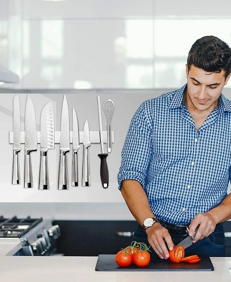 Cheer Collection 16" Stainless Steel Magnetic Knife Holder