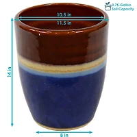 Captivating Vista 11.5-Inch Outdoor Ceramic Planters - Set of 2 - Beachcomber