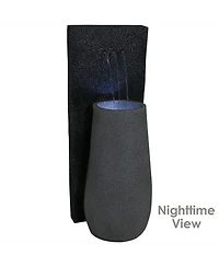 Sunnydaze Decor Three Stream Monterno 35-Inch Outdoor Water Fountain with Led Lights - Resin - Electric Submersible Pump