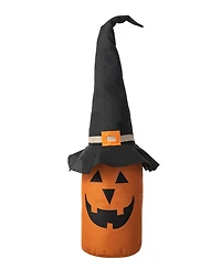 Glitzhome 24"H Halloween Linen Jack-o-Lantern Doorstop Porch Decor