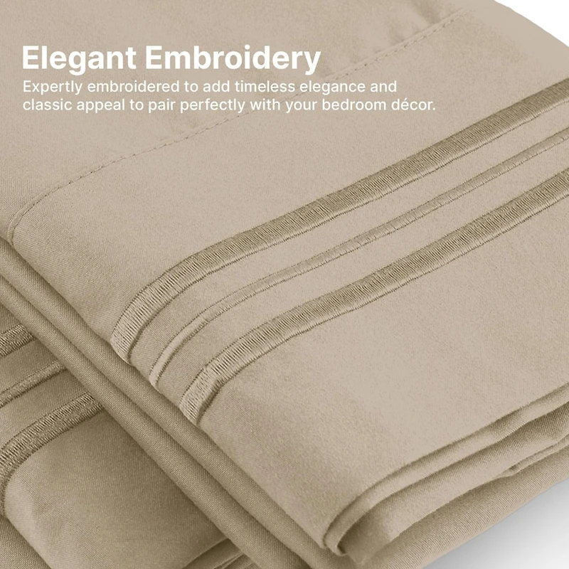 5 Piece Extra Deep Pocket Microfiber Sheet Set - Split King