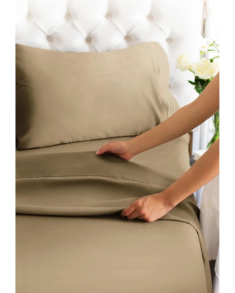Cgk Unlimited Cotton Sheet Set 18" - 24" Inch Extra Deep Pocket Queen