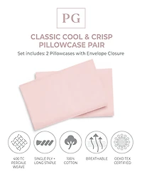Pillow Gal Classic Cool Crisp 2 Piece Pillowcase Set, King