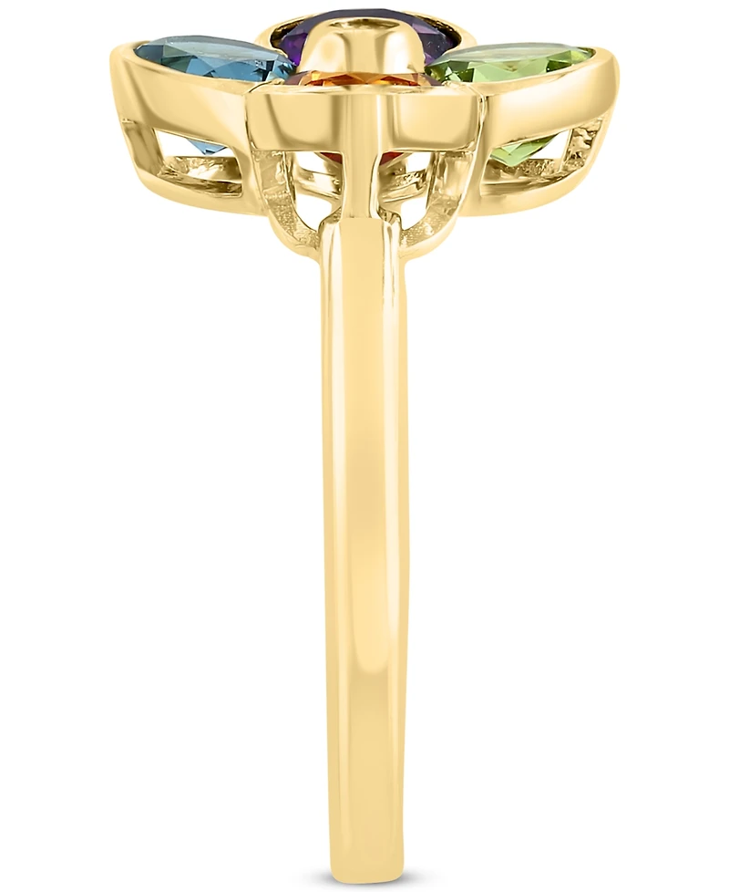 Effy Multi-Gemstone (2-1/6 ct. t.w.) & Diamond Accent Flower Ring in 14k Gold