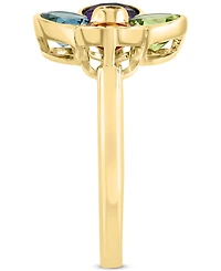 Effy Multi-Gemstone (2-1/6 ct. t.w.) & Diamond Accent Flower Ring in 14k Gold