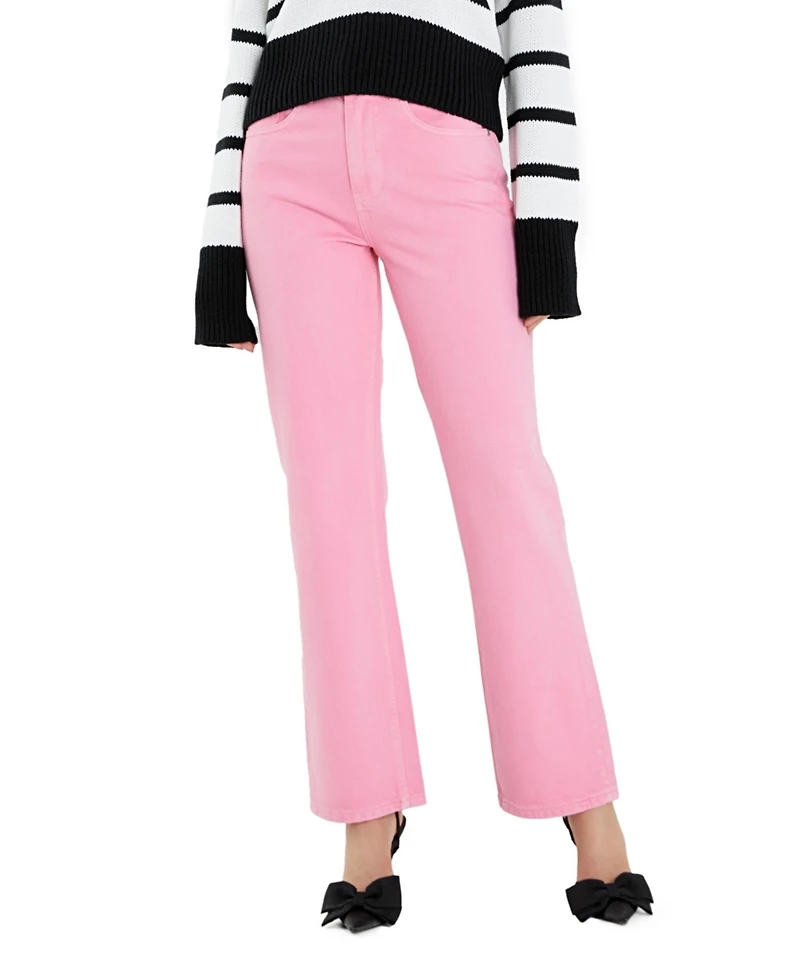 English Factory Women's Color Full Length Wide Leg Jean