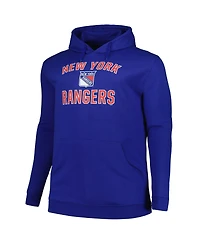 Profile Men's Blue New York Rangers Big Tall Arch Over Logo Pullover Hoodie