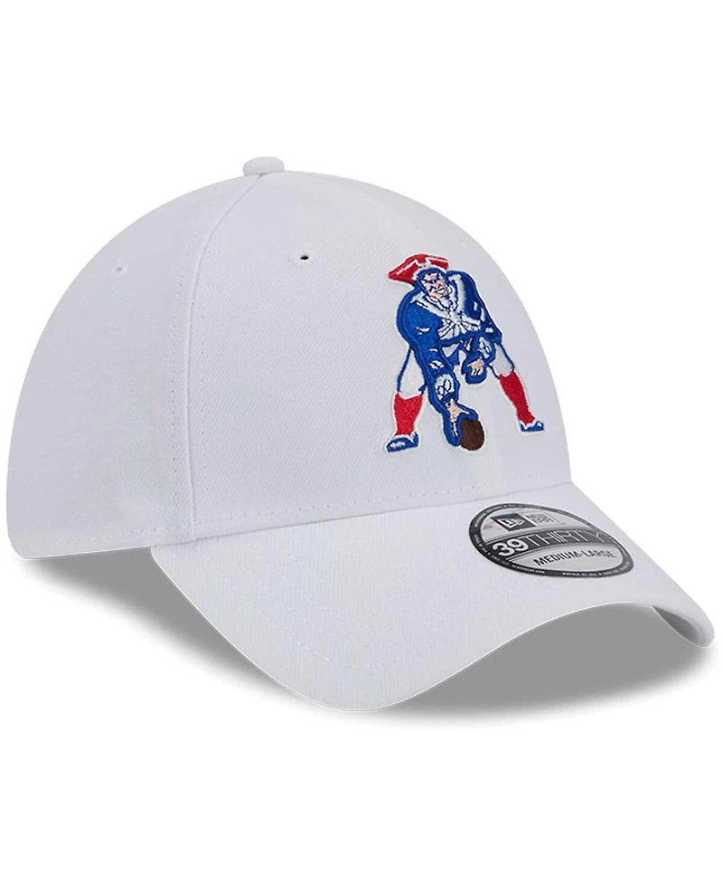 New Era Men's White England Patriots Throwback 39Thirty Flex Hat