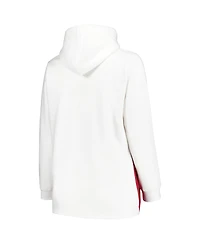 Profile Women's White/Crimson Alabama Crimson Tide Plus Size Taping Pullover Hoodie