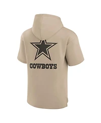 Fanatics Signature Unisex Khaki Dallas Cowboys Elements Super Soft Fleece Short Sleeve Pullover Hoodie