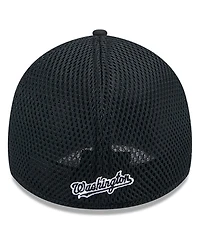 New Era Men's Washington Nationals Evergreen Black White Neo 39Thirty Flex Hat